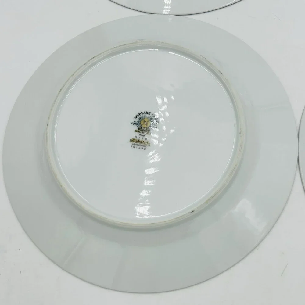 Noritake Glenwood 5770 Japan Salad Plates 8.375” Set of 4 Pink Roses Platinum